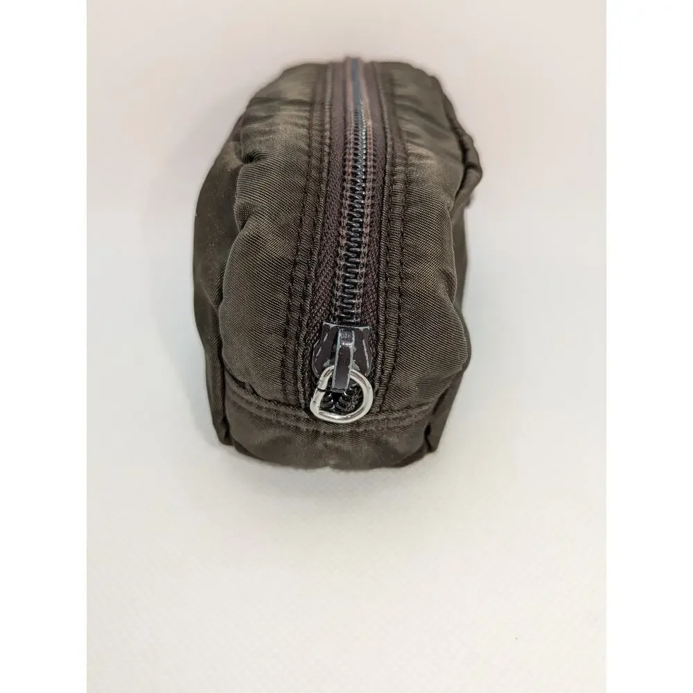PRADA Pouch Tessuto Green Nylon Khaki Authentic Zip Bag